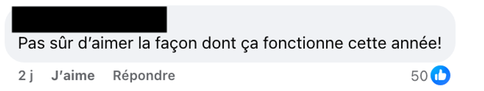 Capture d'\u00e9cran des commentaires sur la page Facebook d'Occupation Double.