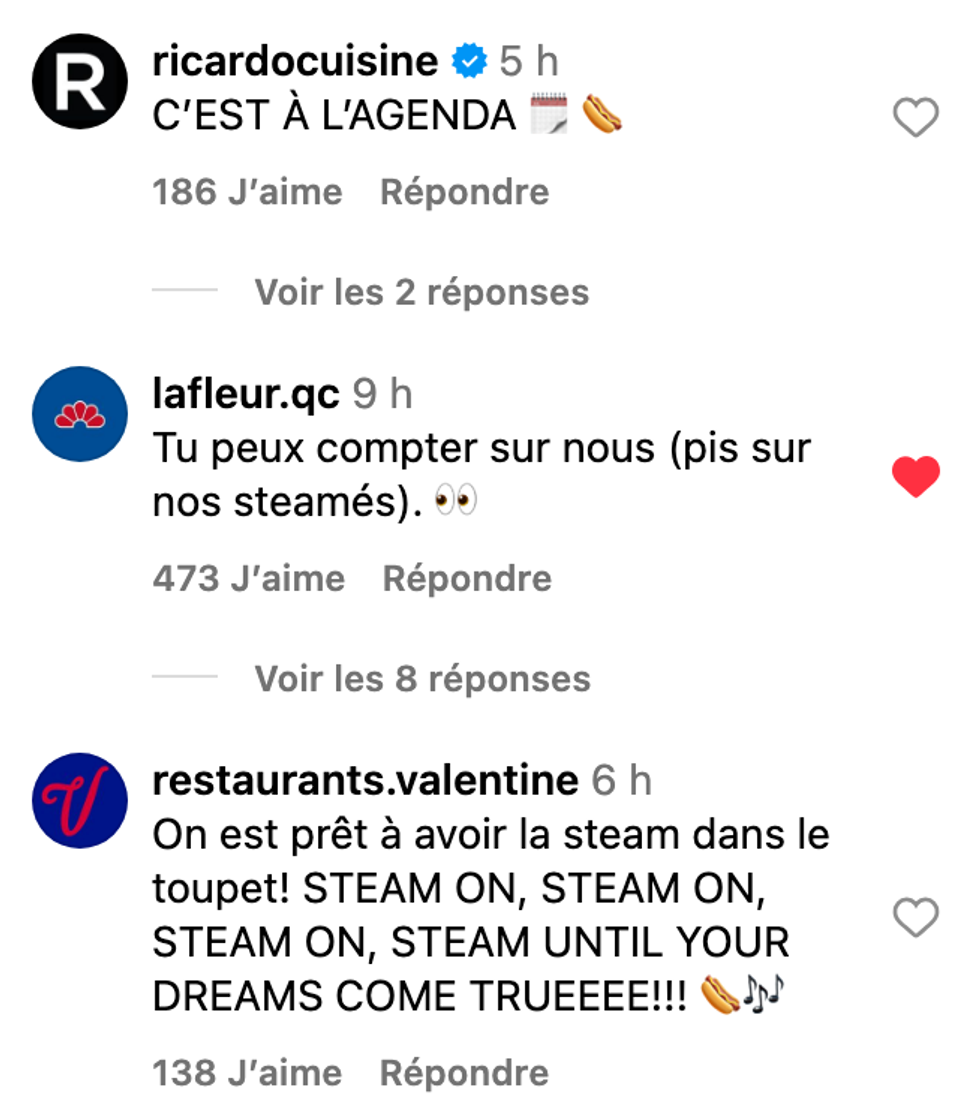 Capture d'\u00e9cran des commentaires sur la vid\u00e9o La journ\u00e9e qu\u00e9b\u00e9coise du steam\u00e9 de Math Duff.