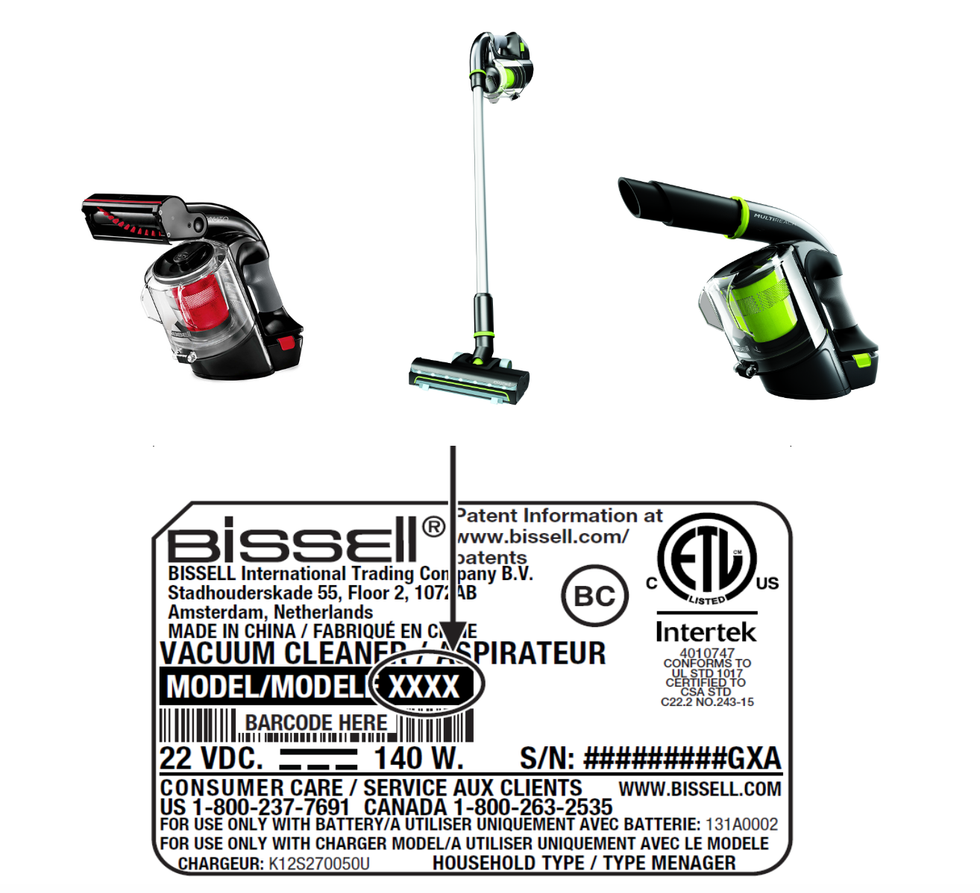 Capture d'\u00e9cran des mod\u00e8les d'aspirateurs Bissell faisant l'objet d'un rappel de s\u00e9curit\u00e9 du gouvernement canadien.