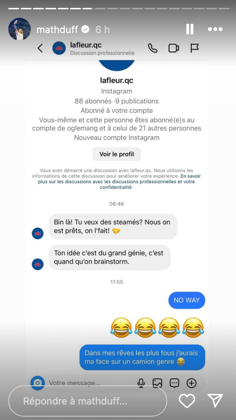 Capture d'\u00e9cran des stories de Math Duff.