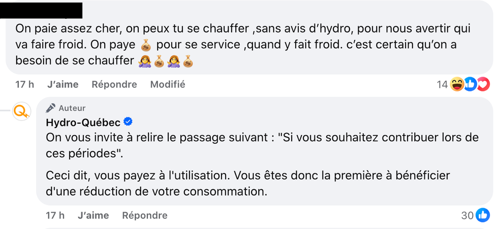 Capture d'\u00e9cran Hydro-Qu\u00e9bec.