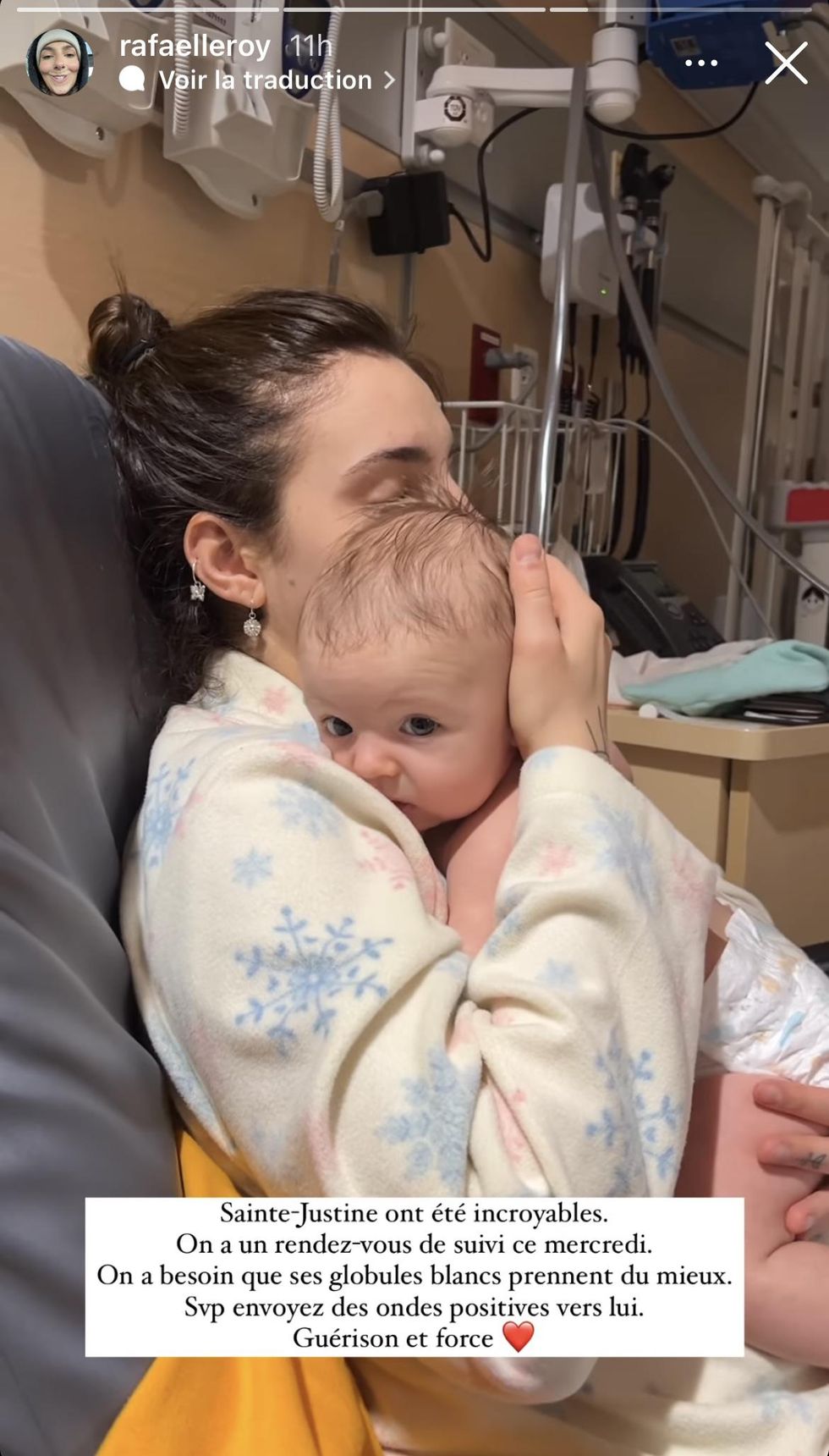 Capture d'\u00e9cran : Story Instagram de Rafa\u00eblle Roy.