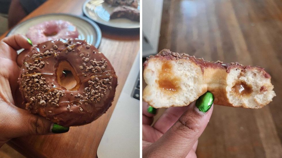 Caramilk filled ring Dream donut.