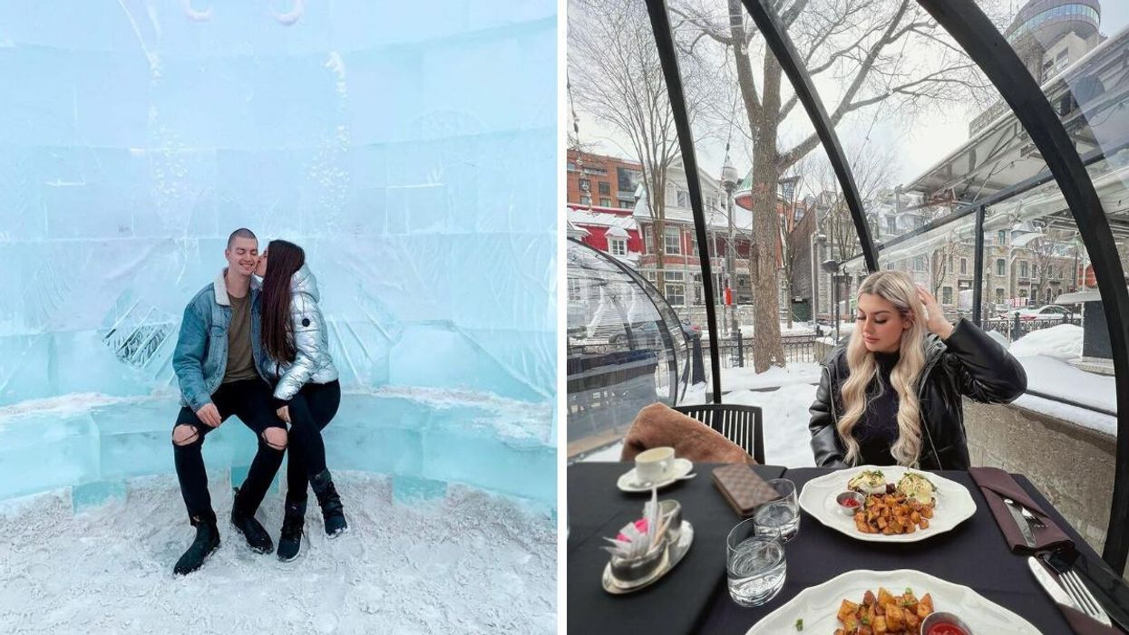 Carnaval de Québec. Droite : Restaurant Ophélia.
