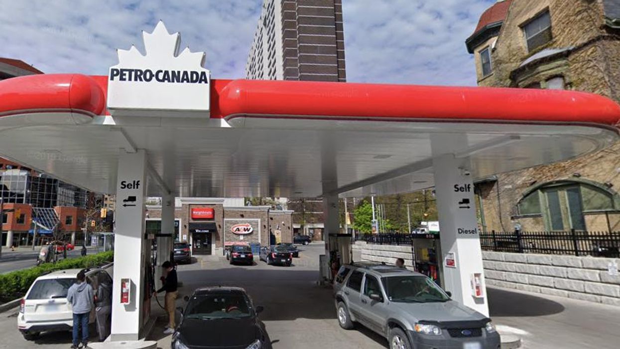 Cars at a Petro-Canada in Toronto.
