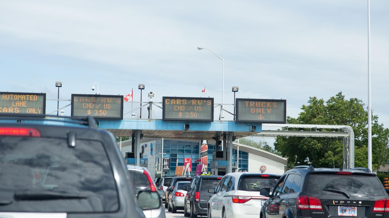 Cars at the Canada-U.S. Border.