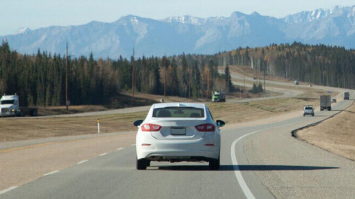 Cars driving in Alberta.