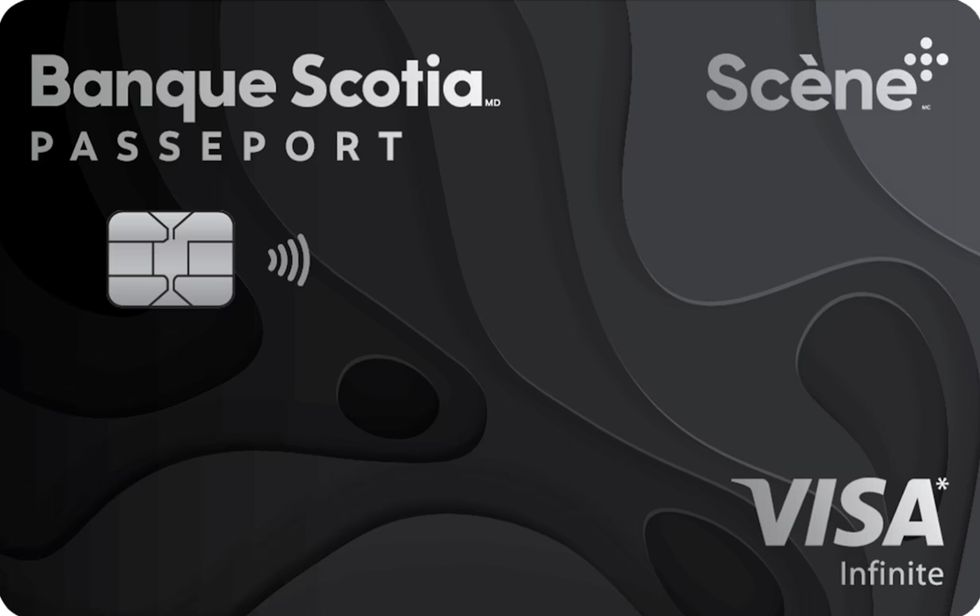 Carte de cr\u00e9dit Visa Infinite Passeport Banque Scotia, couleur noire.