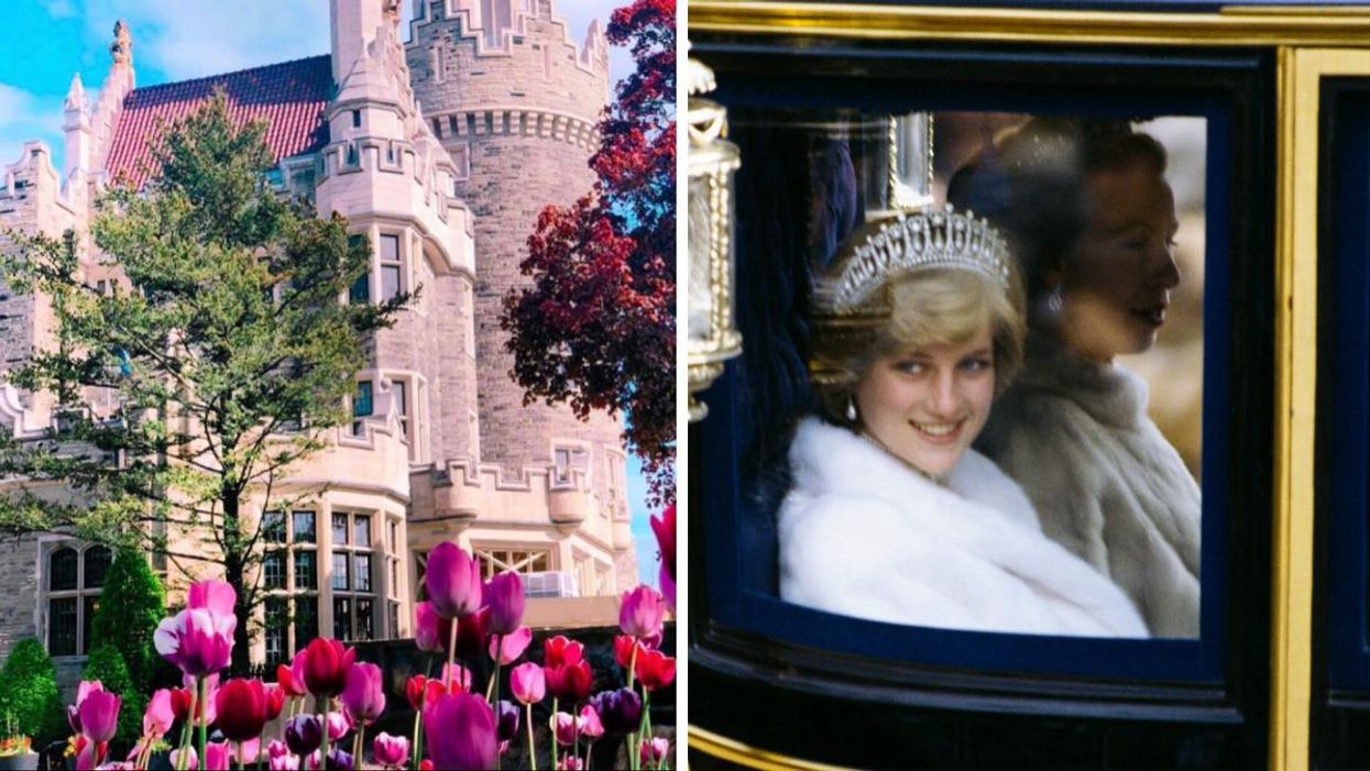 Casa Loma in Toronto, Ontario. Right: Princess Diana.