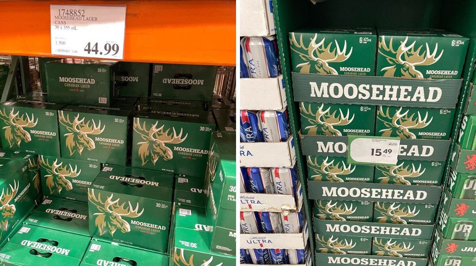 cases of moosehead lager at costco and sobeys