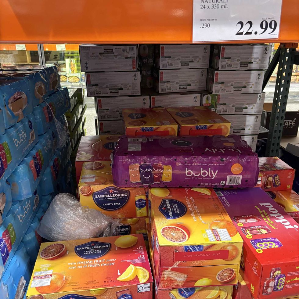 cases of San Pellegrino Naturali sparkling beverage at costco