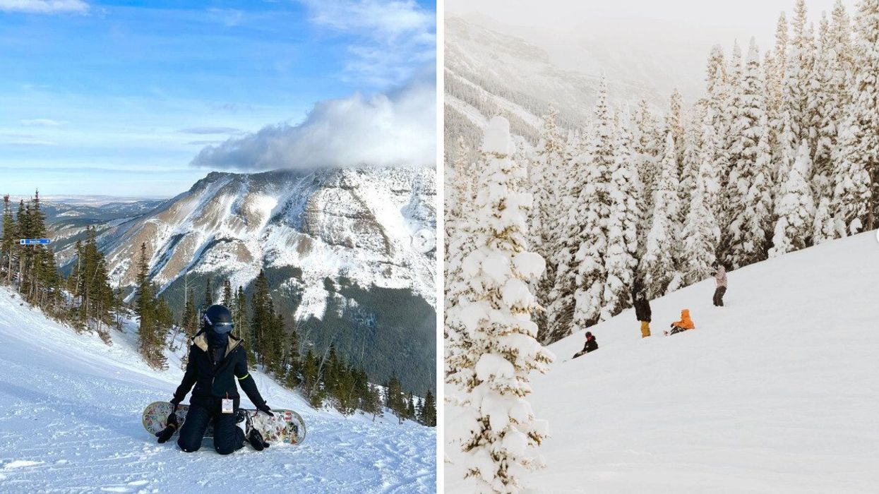 Castle Mountain Resort in Alberta. Right: Castle Mountain Resort.