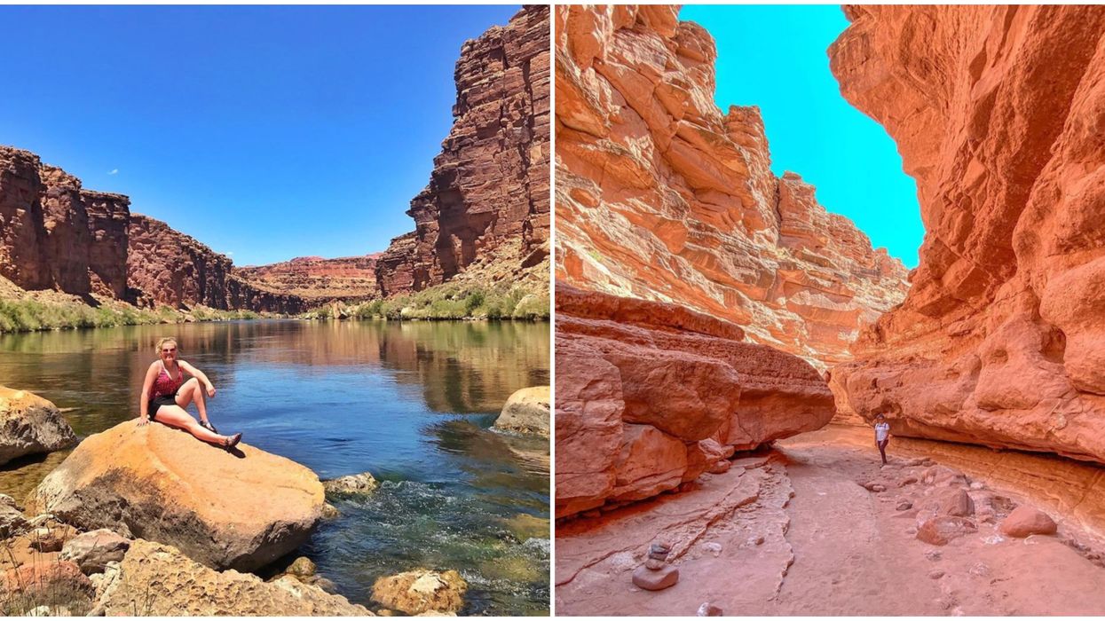 Cathedral Wash Trail in Arizona ends at the Colorado River. Right: Glen Canyon.