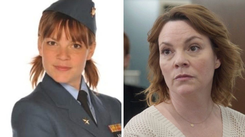 Catherine Proulx-Lemay dans Une grenade avec \u00e7a?. Droite : Catherine Proulx-Lemay dans District 31.