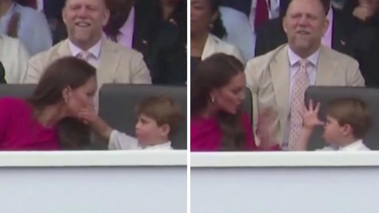Catherine, the Duchess of Cambridge, with Prince Louis.