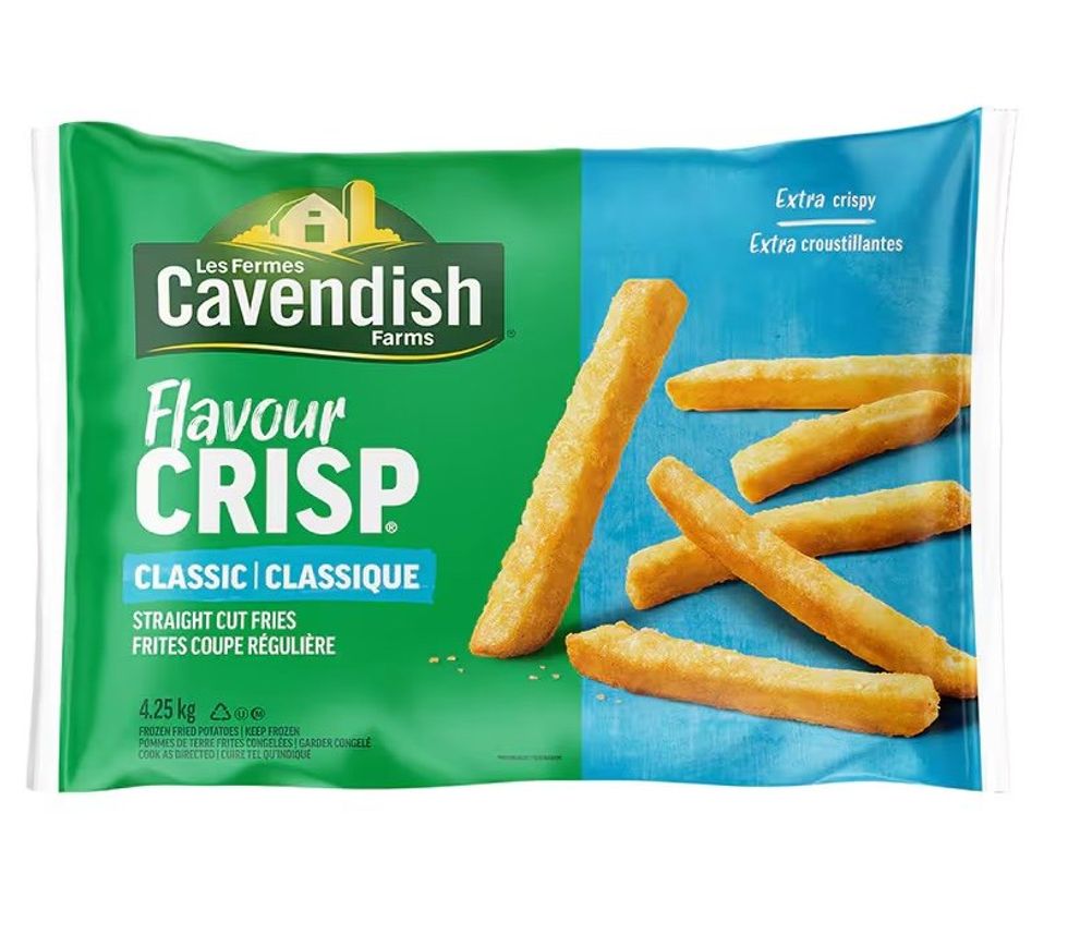 Cavendish FlavourCrisp classic straight-cut fries, 4.25 kg.