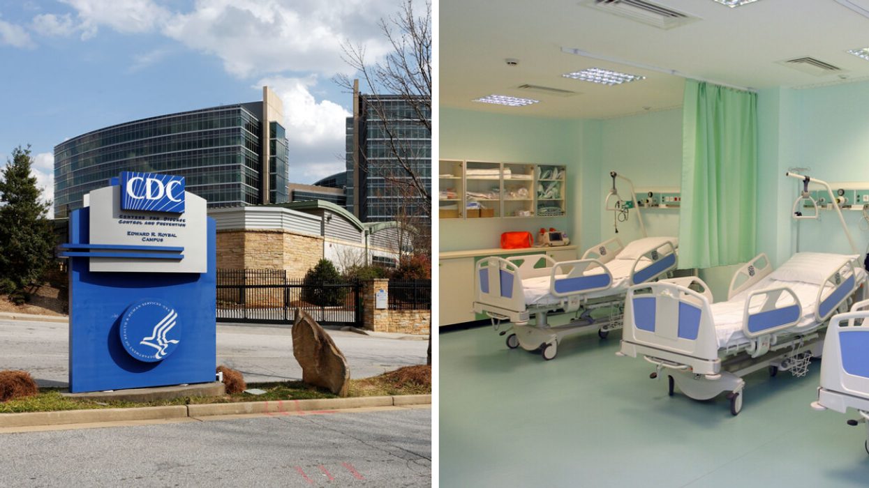 CDC building. Right: Hospital room.