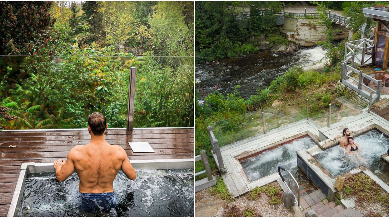 Ce petit spa ultra intime situé en pleine nature à 1 h 30 de Laval est une oasis de verdure