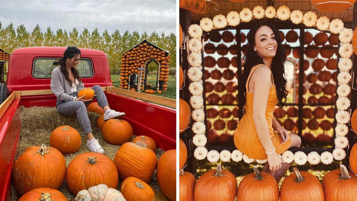 Ce village de citrouilles enchanteur s'illumine en soirée à 1h de Montréal