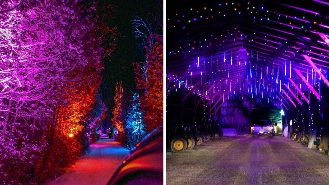 Ce village de Noël à 2 h 30 de Montréal a un parcours illuminé des plus féériques