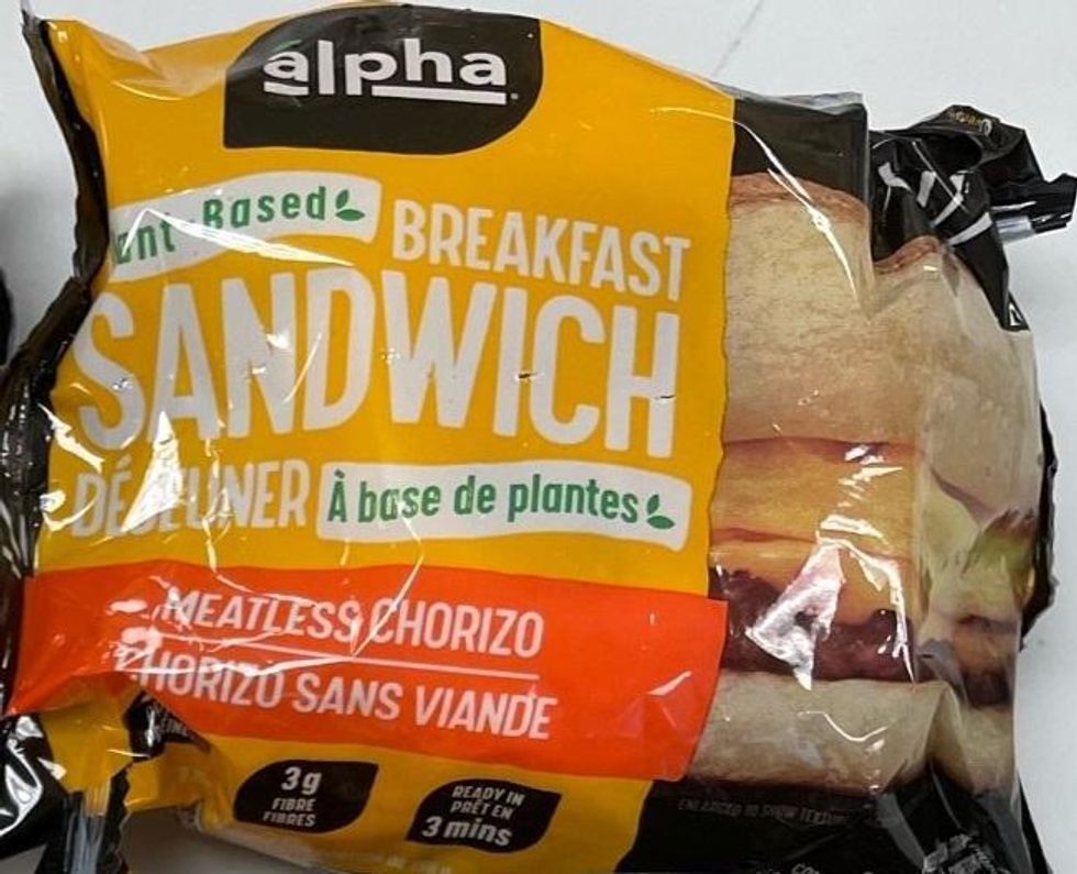 Certain alpha brand Plant-based Breakfast Sandwiches and Burritos.