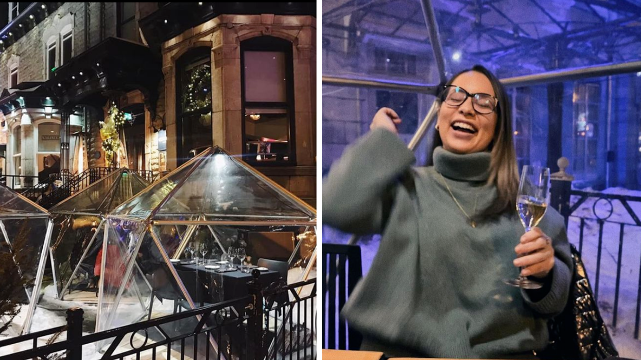 Ces dômes romantiques à Québec sont parfaits pour un souper à la belle étoile cet hiver