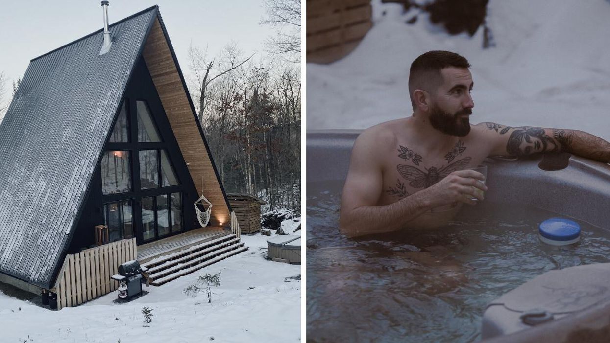 Cette cabane en nature avec spa privé dans les Laurentides est un véritable havre de paix