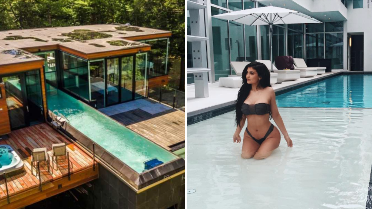 Cette luxueuse maison à Magog a deux piscines creusées, dont une qui la traverse
