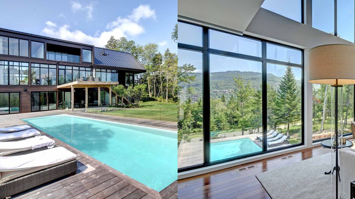Cette maison vitrée à vendre dans les Laurentides offre une vue wow sur les montagnes