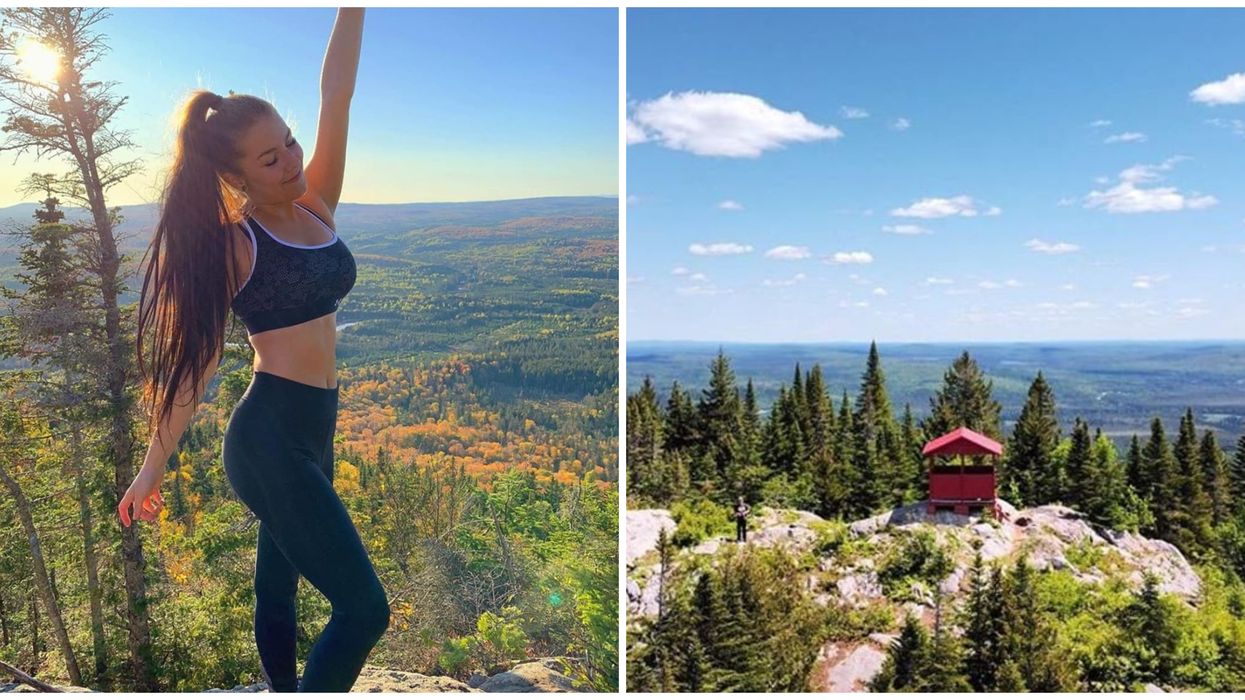 Cette maisonnette rouge se perche au sommet du Mont Sugar Loaf à côté des États-Unis