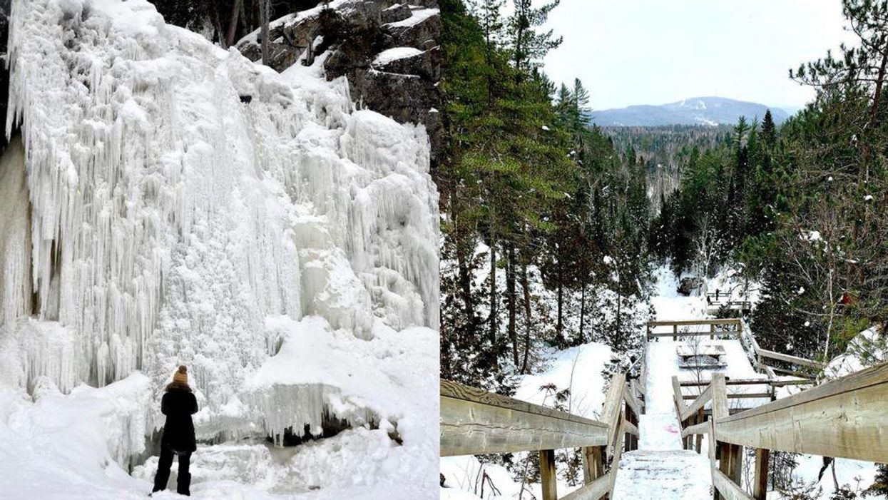 Cette randonnée à 1h40 de Montréal mène à une chute glacée de 18m