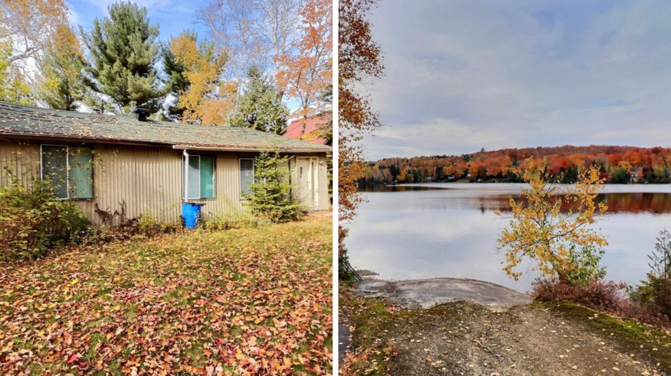 Chalet. Droite : Vue sur le lac Rond.