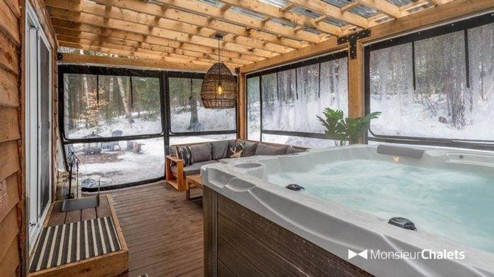 Chalet \u00e0 louer dans les Laurentides.