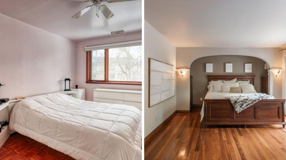 Chambre au 700, rue de Sienne, Trois-Rivi\u00e8res-Ouest. Droite : Chambre au 1575, rue Fran\u00e7ois-de Galifet, Trois-Rivi\u00e8res.