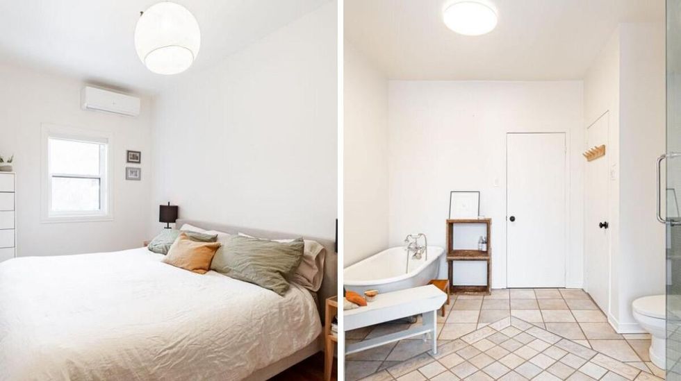 Chambre et salle de bain.