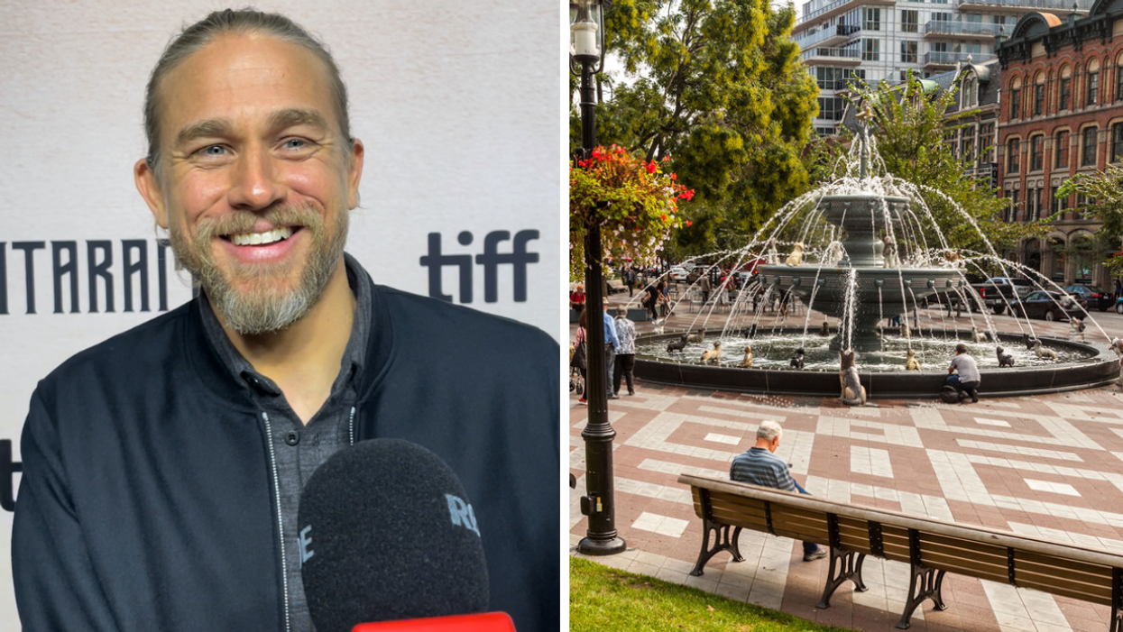 Charlie Hunnam. Right: Berczy Park.