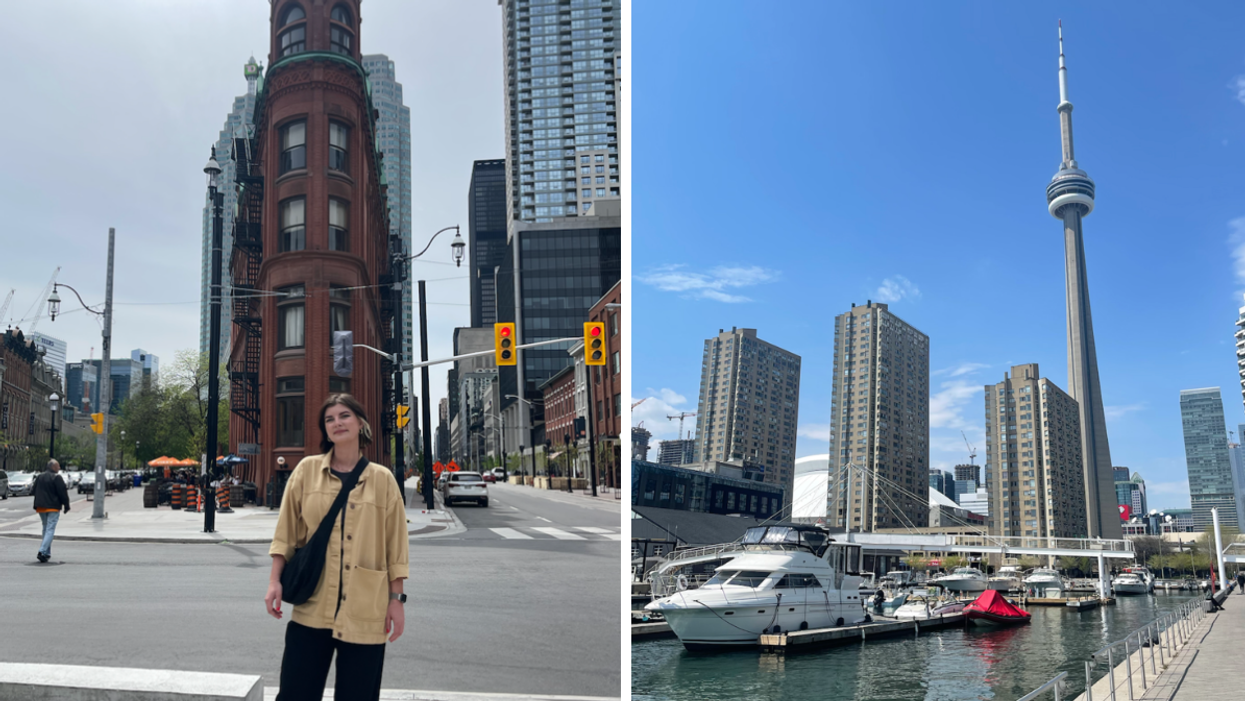 Charlie in Toronto. Right: Toronto.