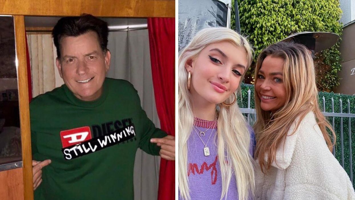 Charlie Sheen. Right: Sami Sheen and Denise Richards.