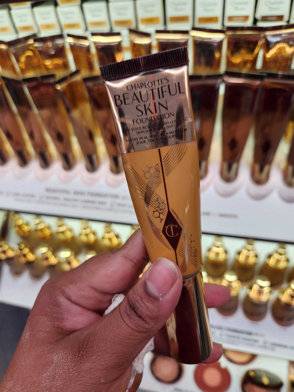 Charlotte Tilbury Beautiful Skin Medium Coverage Liquid Foundation with Hyaluronic Acid.