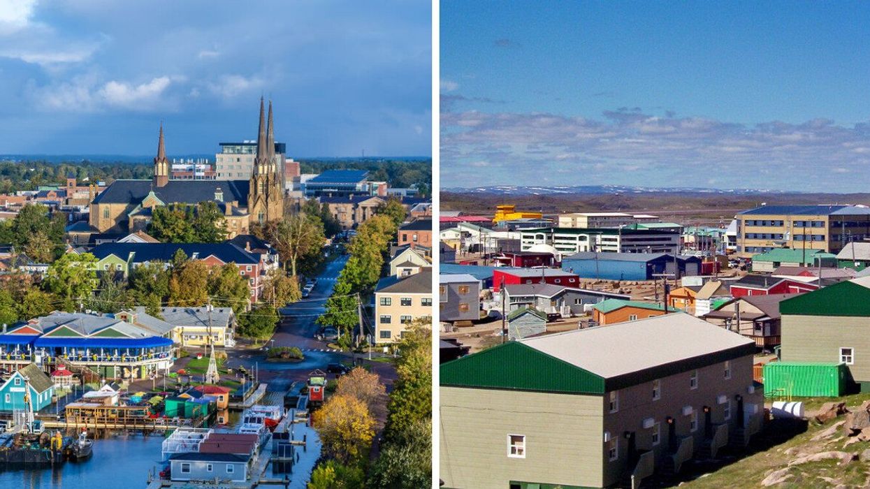 Charlottetown, P.E.I. Right: Iqaluit, Nunavut.