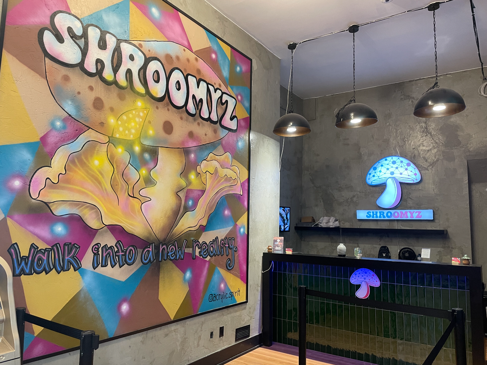 Checkout counter at Shroomyz.