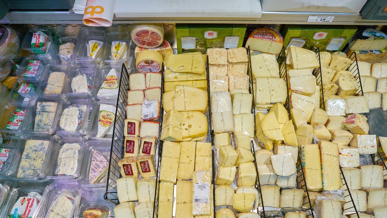 Cheese at a grocery store.