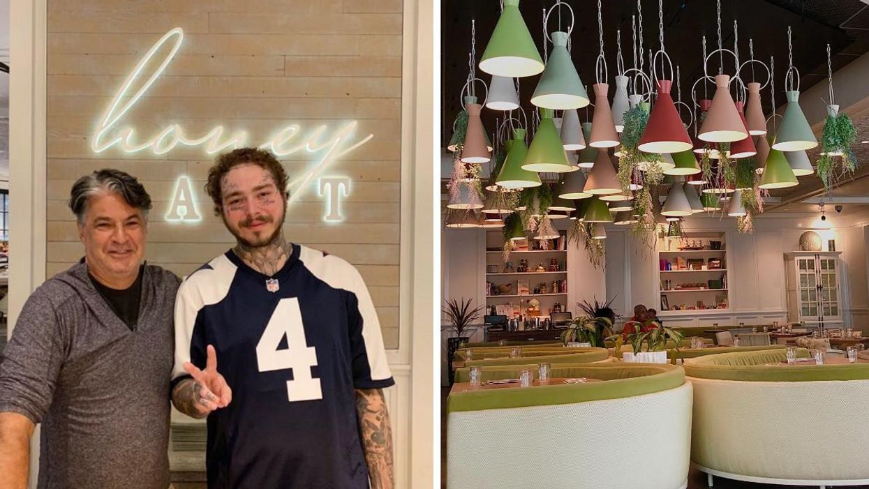 Chef of Honey Salt & Post Malone. Right: Interior of Honey Salt.