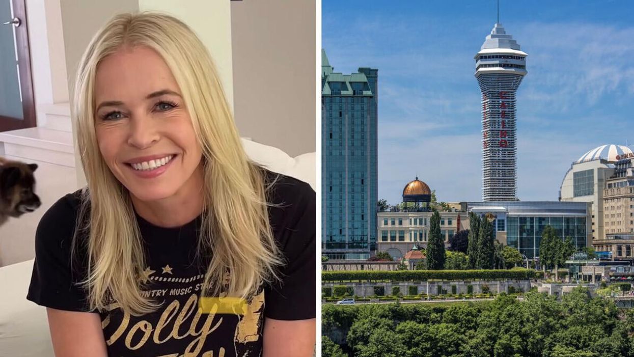 Chelsea Handler. Right: Niagara Falls.