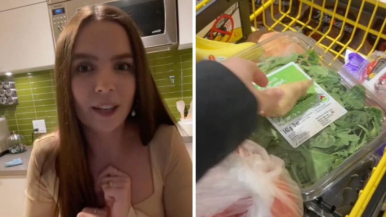 @chelseaspursuit on TikTok. Right: Groceries in Vancouver.