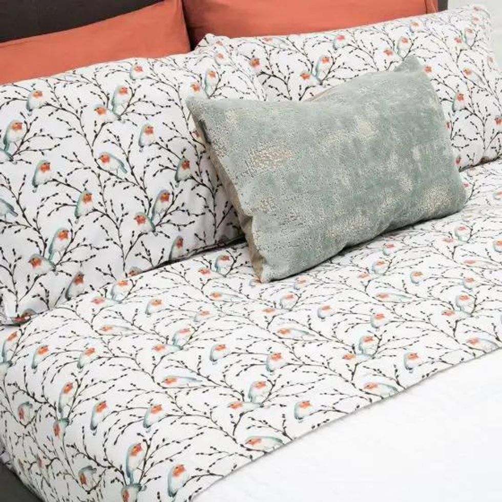 Chickadees Flannel Sheet Set