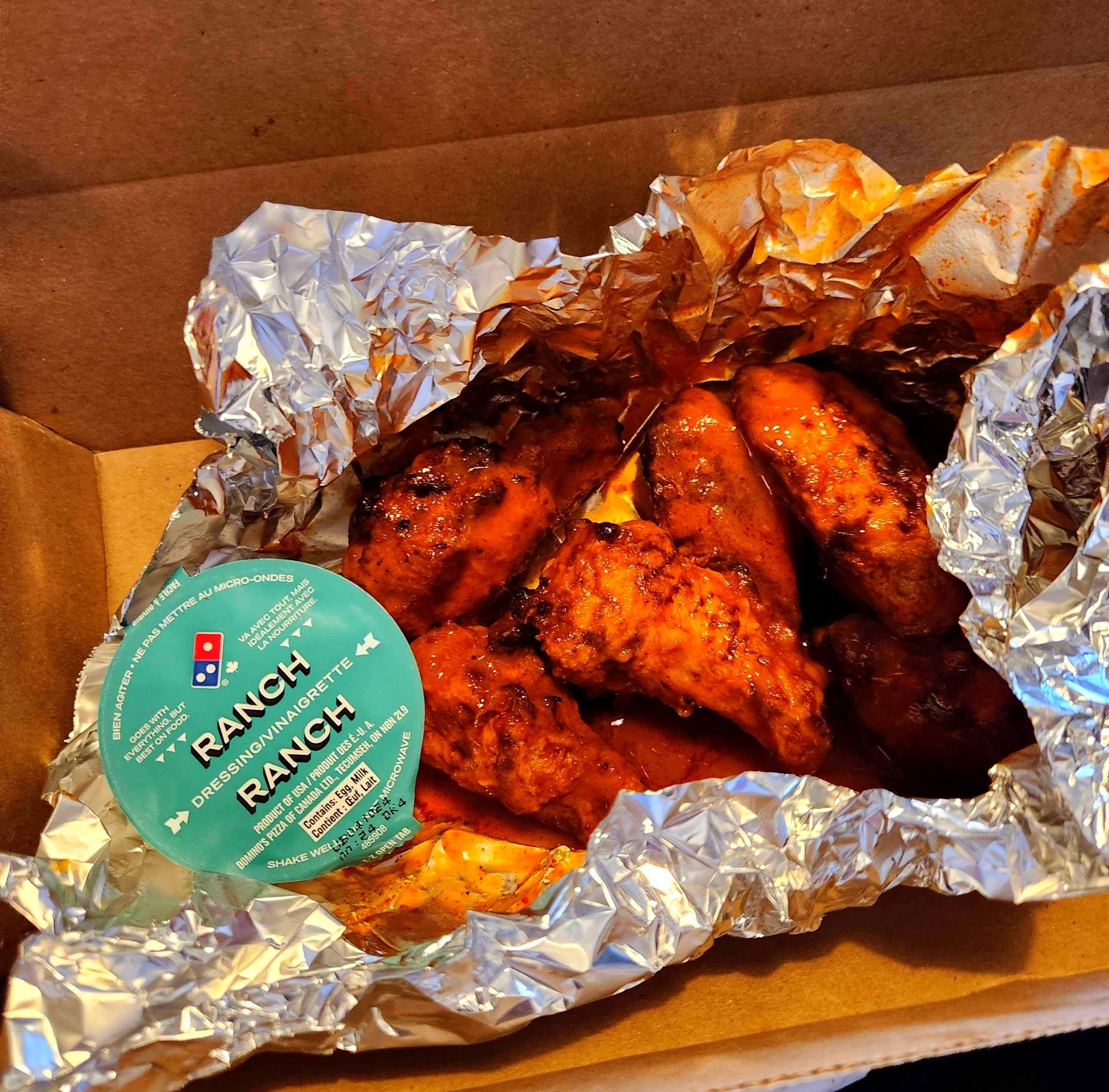 Chicken wings from Domino's.