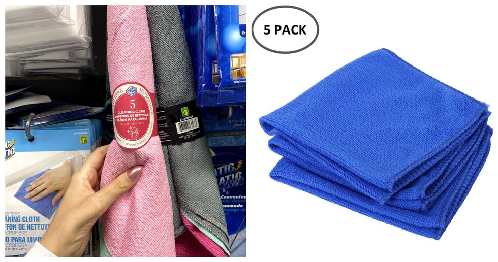 Chiffons de nettoyage en microfibre.