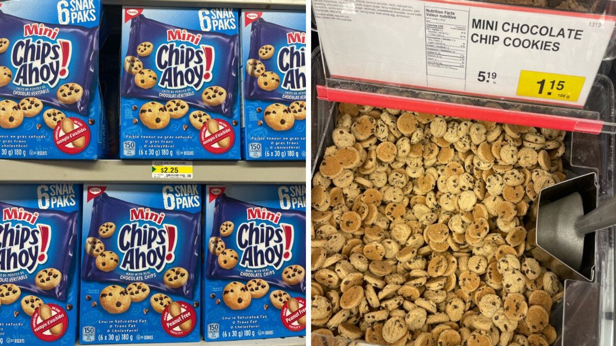 Chips Ahoy! at Dollarama. Right: Mini cookies at Bulk Barn.