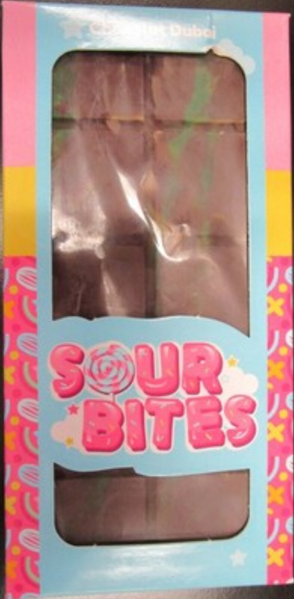 Chocolat Duba\u00ef pr\u00e9par\u00e9 et vendu par l'entreprise Sour Bites.